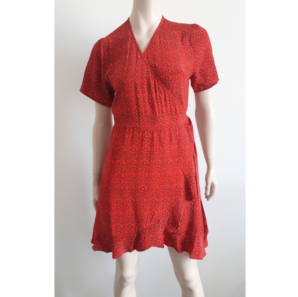 Suncoo | Graphic Print Wrap Dress
